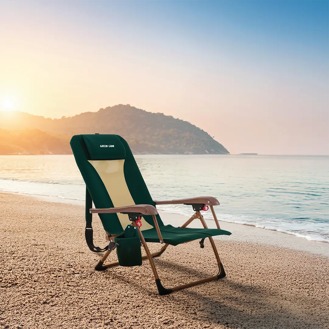 Green Lion Mafer Adjustable Camping Chair - Green